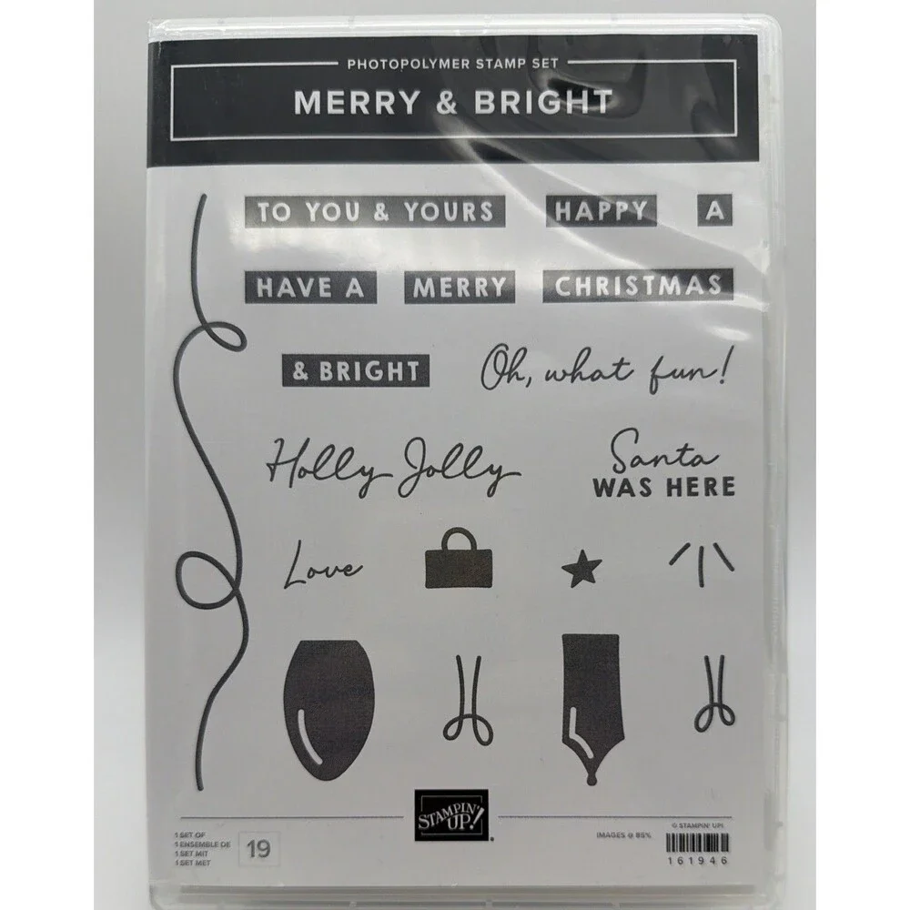 Stampin' Up! MERRY & BRIGHT Christmas Light Ornament Stamp and  Dies set